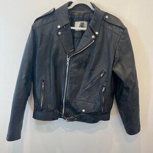 Vintage Hecho En Mexico Genuine Leather Jacket Biker Punk Motorcycle 80’s Size L